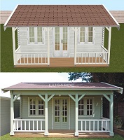 Lugarde Blockhaus Dubai im 3D-Konfigurator und Real Lugarde Blockhaus Dubai im 3D-Konfigurator und Real