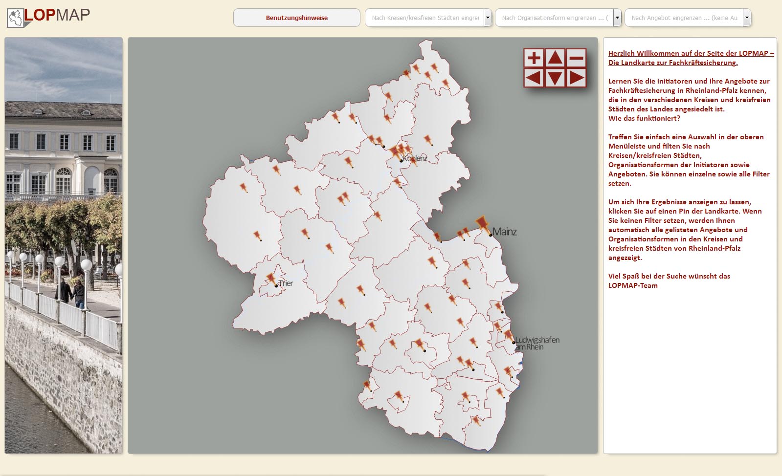 Screenshot der LOPMAP (Bildquelle: Institut für Beschäftigung und Employability IBE)