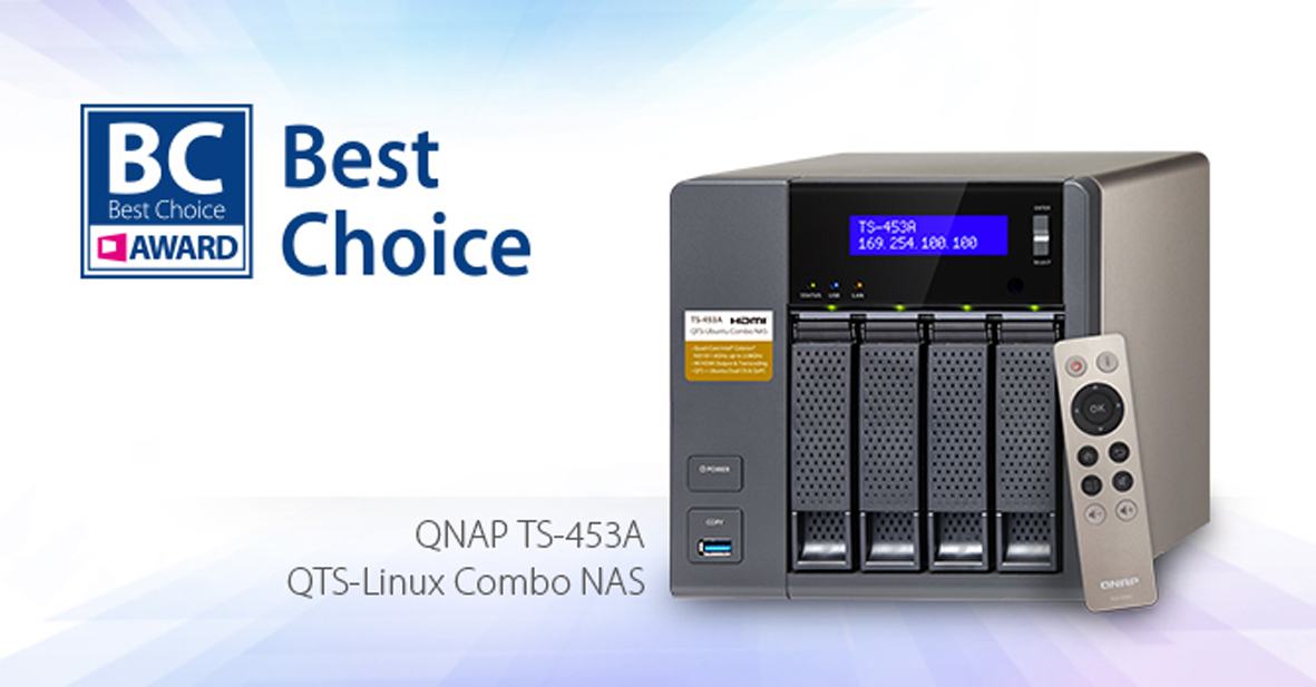 QNAP TS-453A gewinnt COMPUTEX Best Choice Award 2016 (Bildquelle: QNAP) QNAP TS-453A gewinnt COMPUTEX Best Choice Award 2016 (Bildquelle: QNAP)