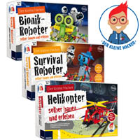 FRANZIS: Neue Technik-Lernbaukästen - Bionik-Roboter, Survival-Roboter und Helikopter FRANZIS: Neue Technik-Lernbaukästen - Bionik-Roboter, Survival-Roboter und Helikopter