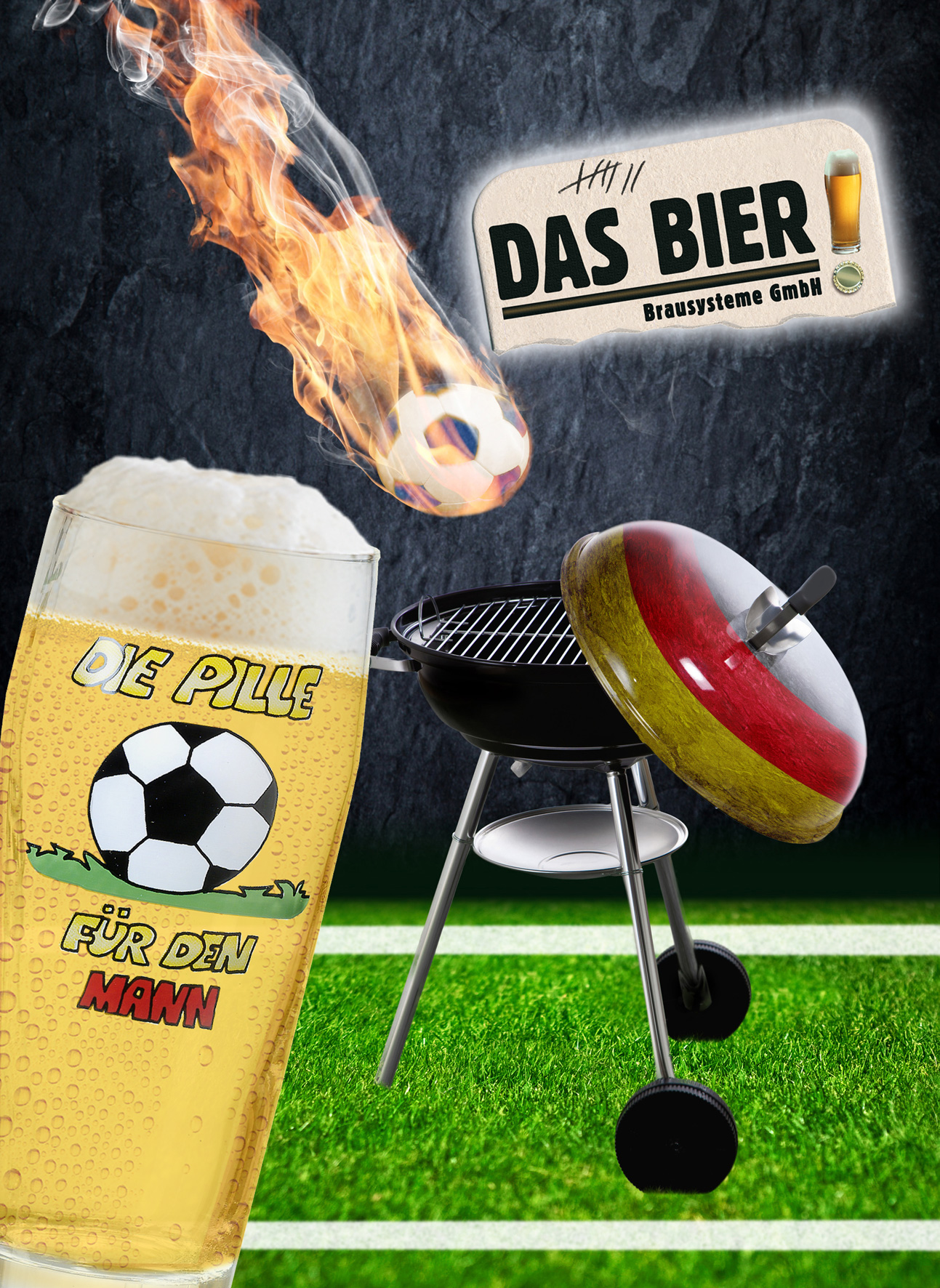 Grillen mit Fußball und selbstgebrautem Bier Grillen mit Fußball und selbstgebrautem Bier