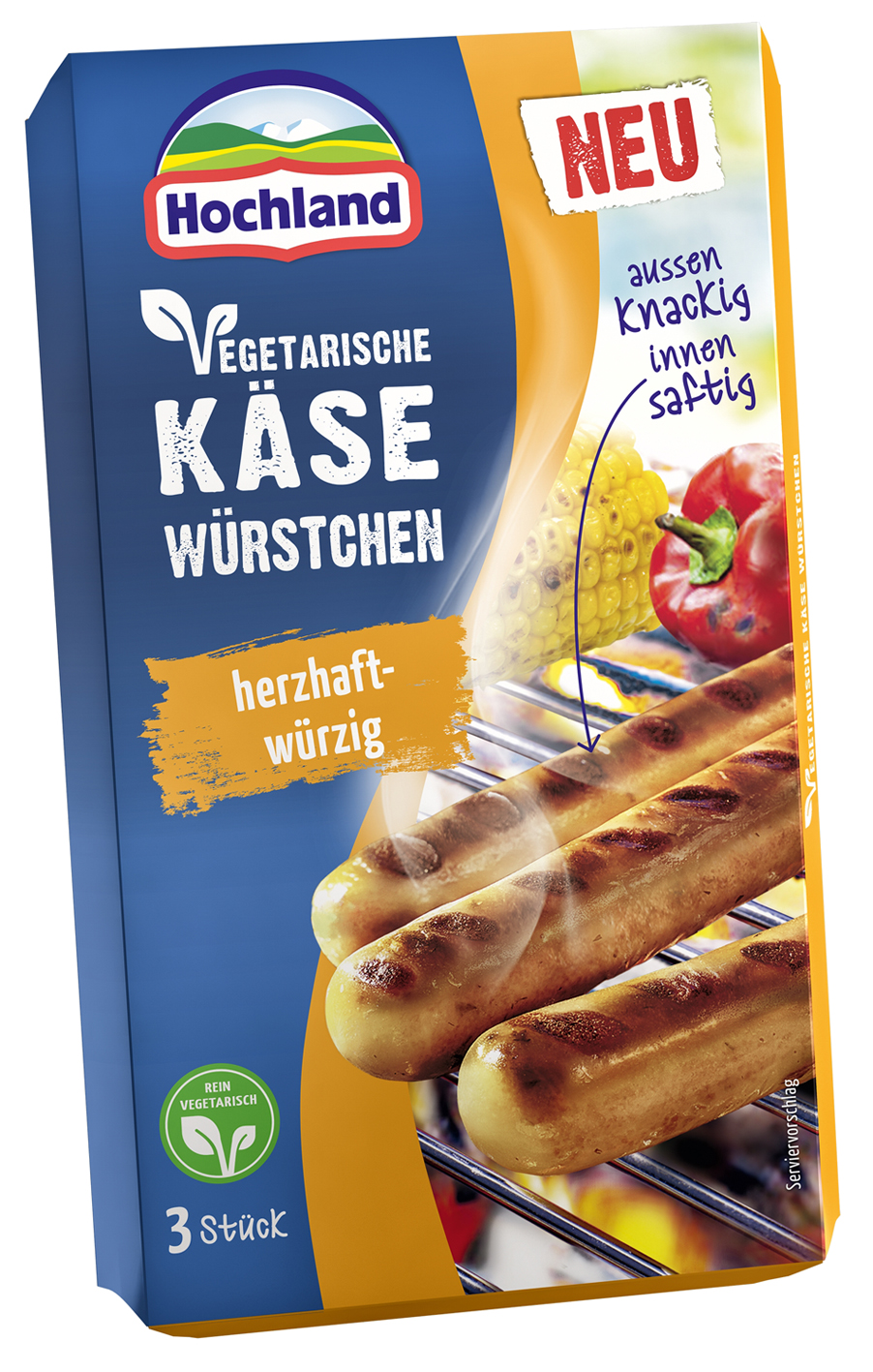 Hochland Vegetarische Käse Würstchen herzhaft-würzig Hochland Vegetarische Käse Würstchen herzhaft-würzig