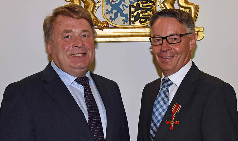 Landwirtschaftsminister Helmut Brunner mit dem Präsidenten des Bundesverbands der Maschinenringe (Bi
