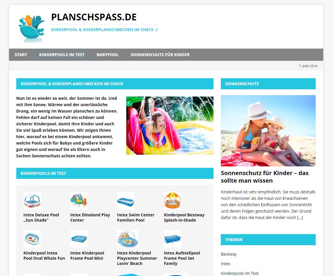 Planschspass.de - die Webseite rund um den Kinderpool
