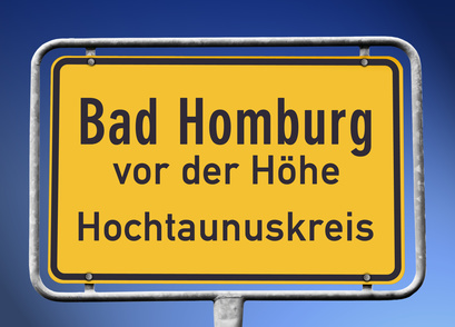 87273925 - Ortsschild Bad Homburg vor der Höhe Hochtaunuskreis © kamasigns 87273925 - Ortsschild Bad Homburg vor der Höhe Hochtaunuskreis © kamasigns