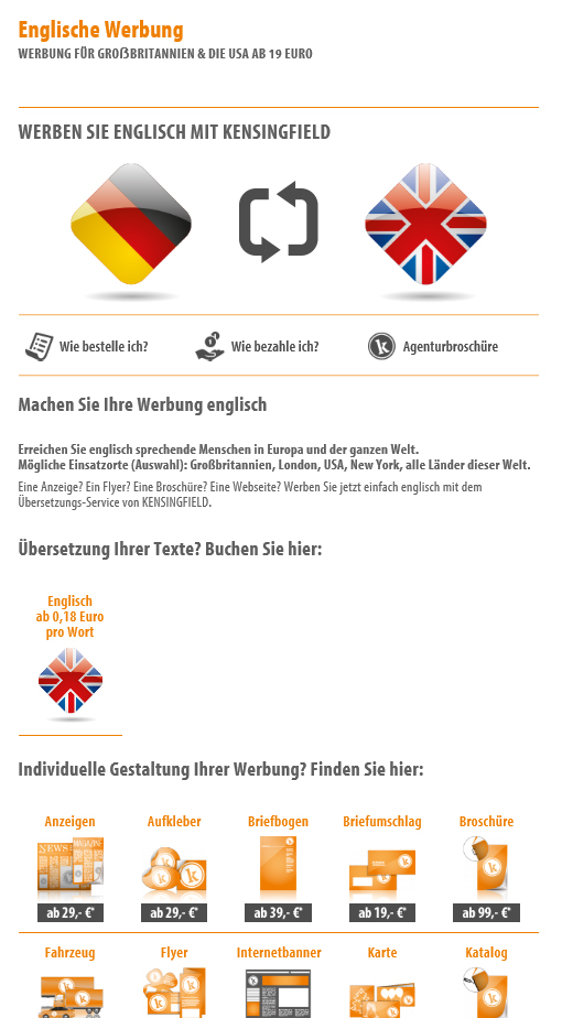 Werbung für Großbritannien& die USA Werbung für Großbritannien& die USA