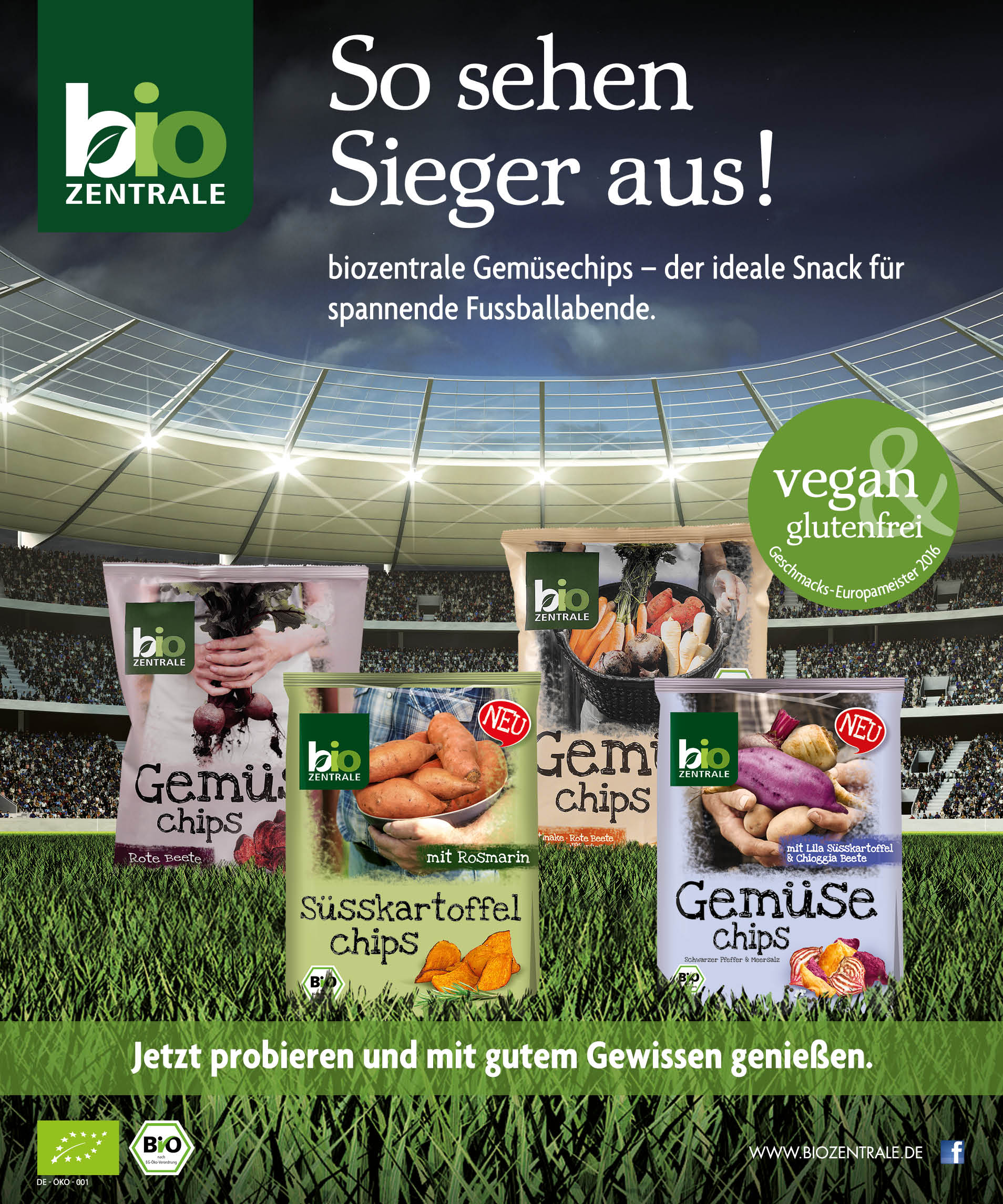 Champions snacken die neuen biozentrale Gemüsechips Champions snacken die neuen biozentrale Gemüsechips