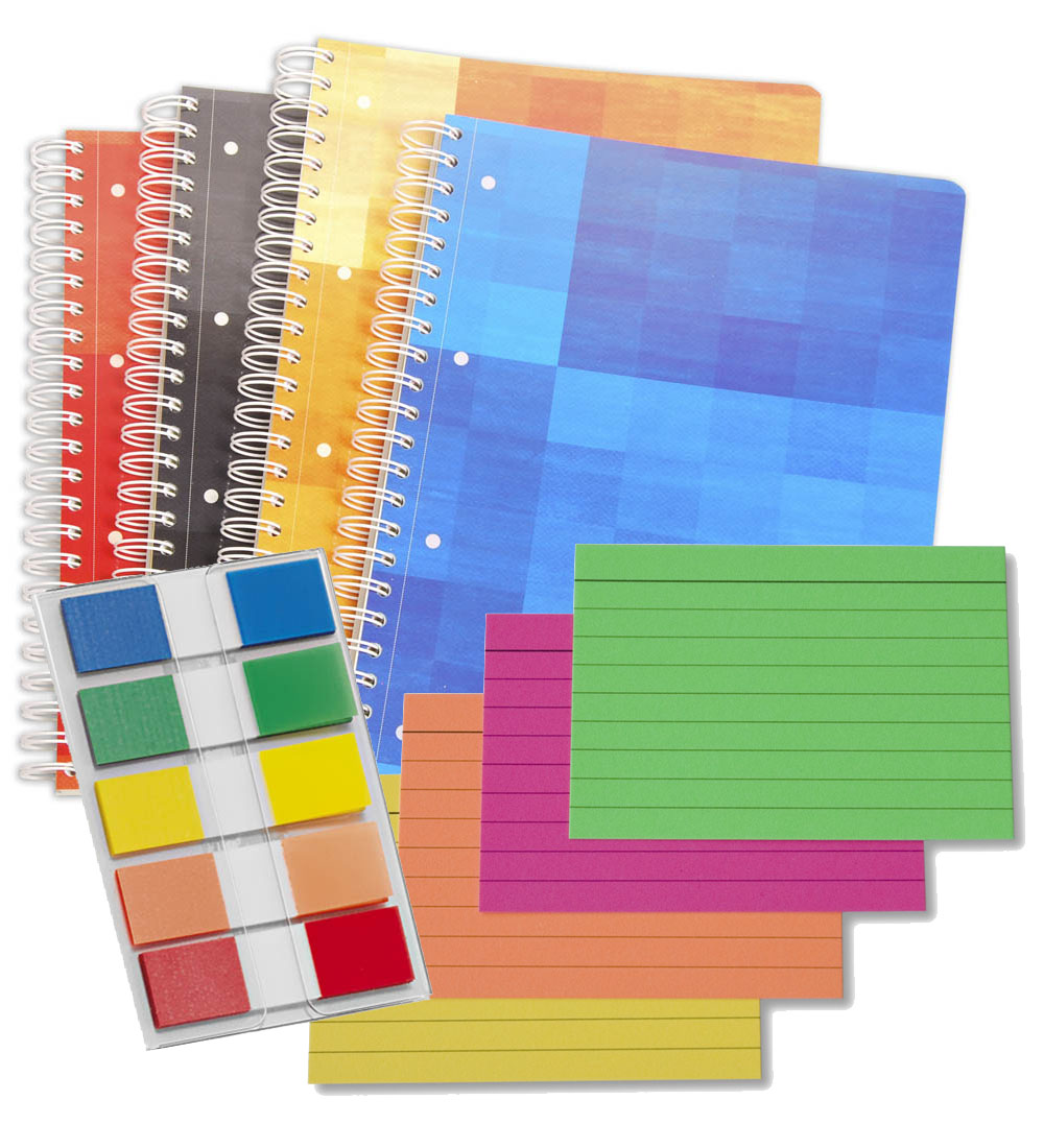 Collegeblocks, Karteikarten und Haftnotizzettel für die Klausurvorbereitung Collegeblocks, Karteikarten und Haftnotizzettel für die Klausurvorbereitung