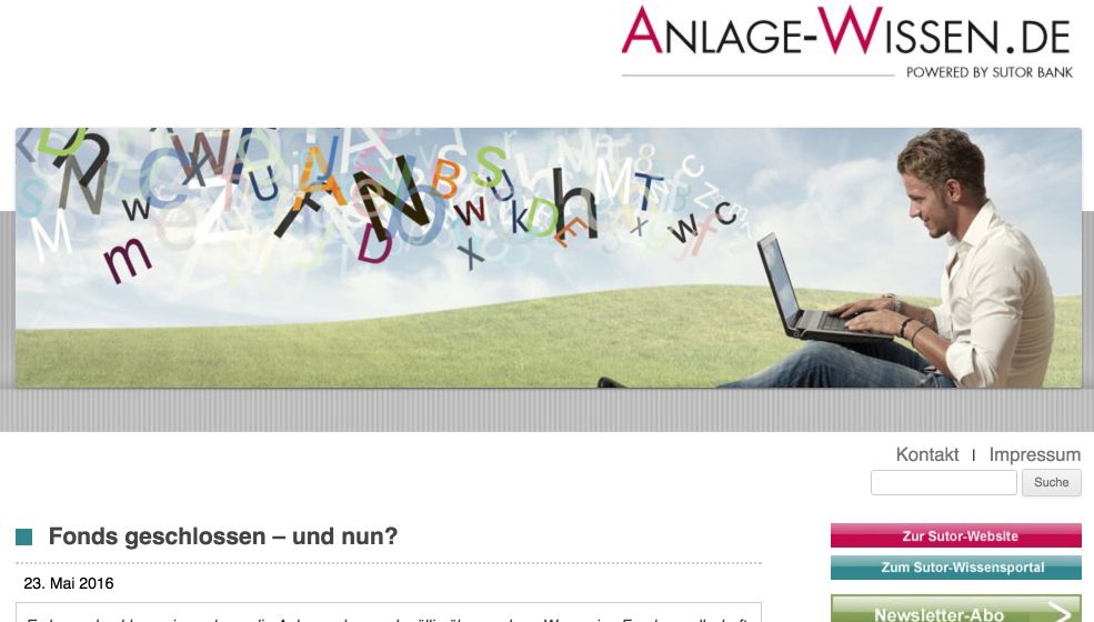 Anlage-Wissen von der Sutor Bank Anlage-Wissen von der Sutor Bank