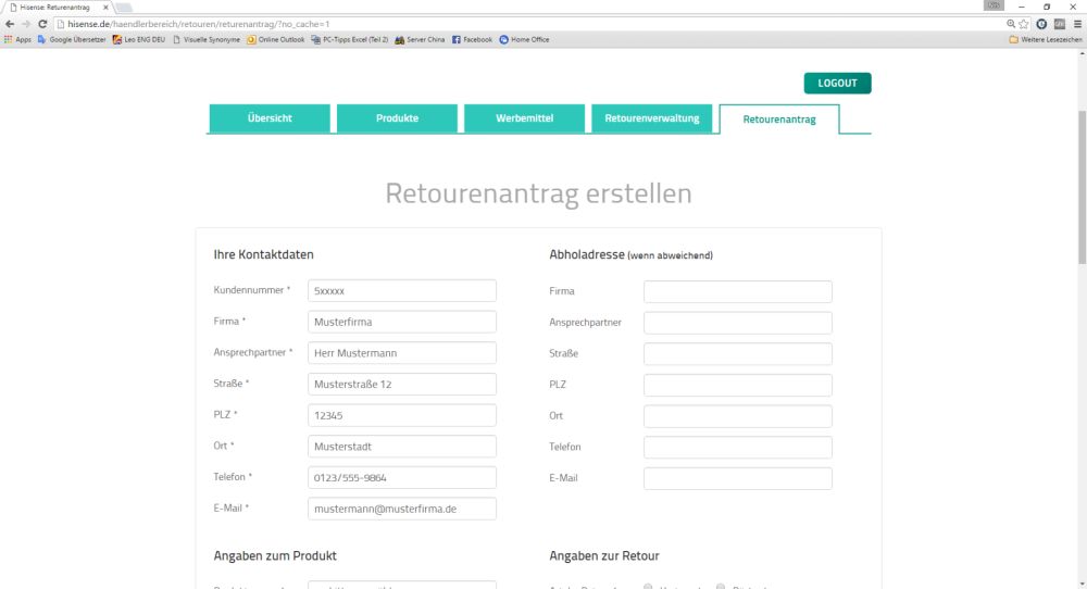 Bequeme Online-Datenerfassung: das neue Retourenportal von Hisense Germany