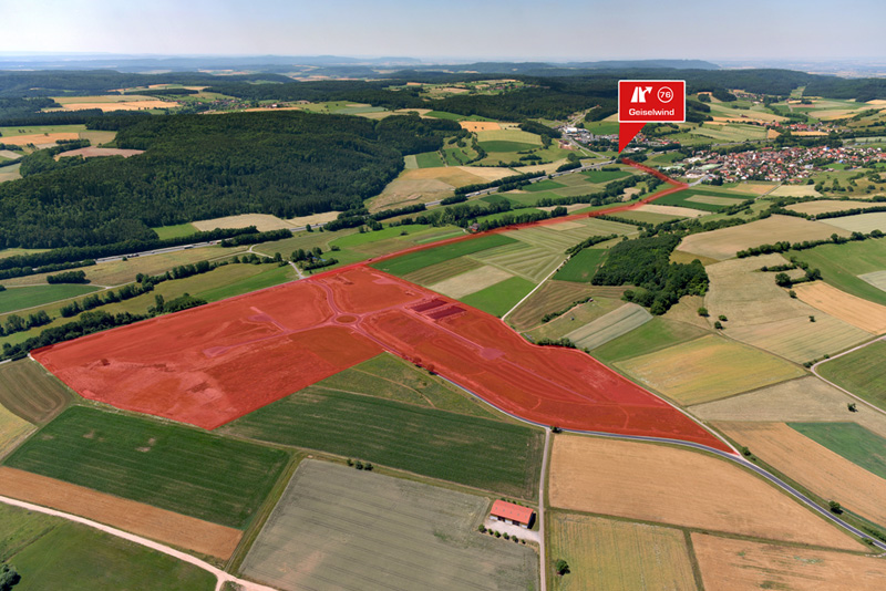 Gewerbegebiet Inno-Park Geiselwind an der A3 (Bildquelle: Marktgemeinde Geiselwind)