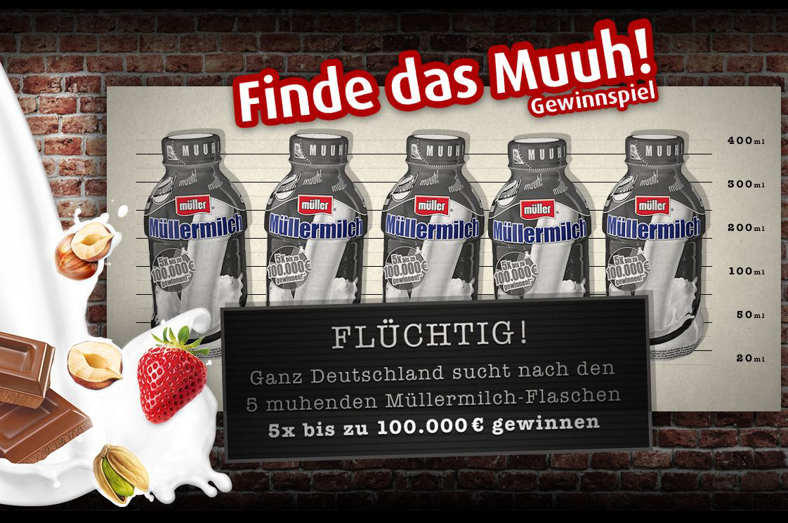 Promo-Aktion?Finde das Muuuh!?geht in vierte Runde?Fünf Gewinne bis 100.000 Euro (Bildquelle: Molker Promo-Aktion?Finde das Muuuh!?geht in vierte Runde?Fünf Gewinne bis 100.000 Euro (Bildquelle: Molker