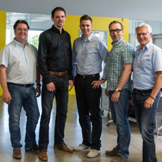 (Foto: hl-studios v.l.): Alfons Loos, René Selke, Daniel Stumpf, Jürgen Hinterleithner, Jürgen Krieg