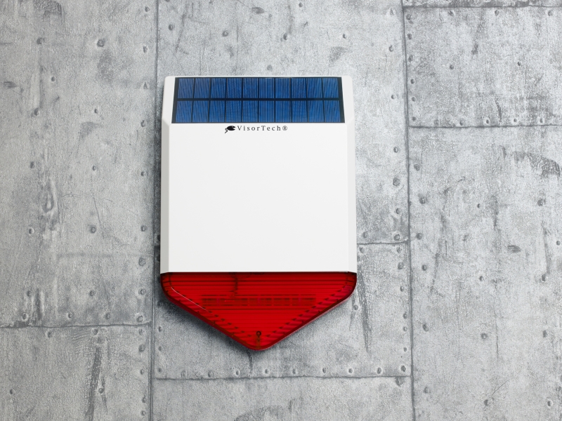 VisorTech Autarke Solar-Funk-Alarmalage mit Sirene und Licht-Warnsignal, 110 dB, www.pearl.de VisorTech Autarke Solar-Funk-Alarmalage mit Sirene und Licht-Warnsignal, 110 dB, www.pearl.de