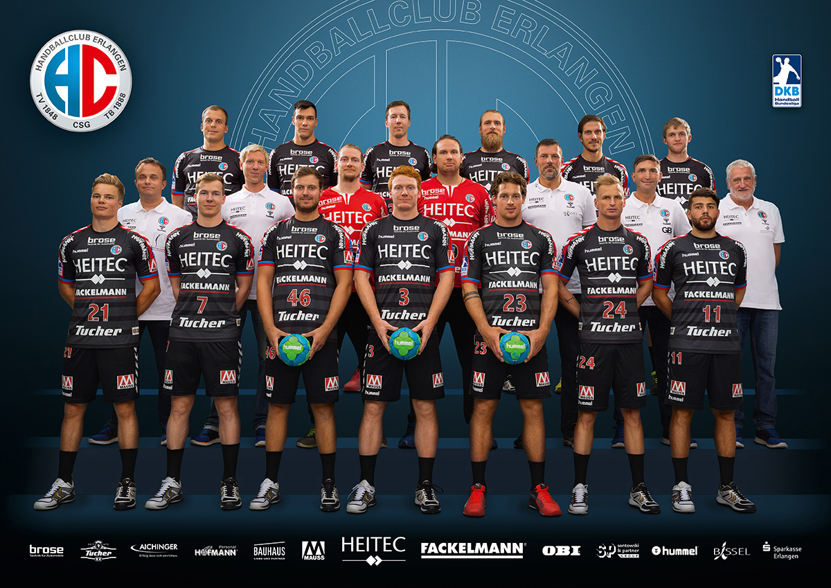 (Foto: hl-studios, Erlangen): HC Erlangen - 1. DKB Handball-Bundesliga Mannschaftsfoto 2016/2017 (Foto: hl-studios, Erlangen): HC Erlangen - 1. DKB Handball-Bundesliga Mannschaftsfoto 2016/2017