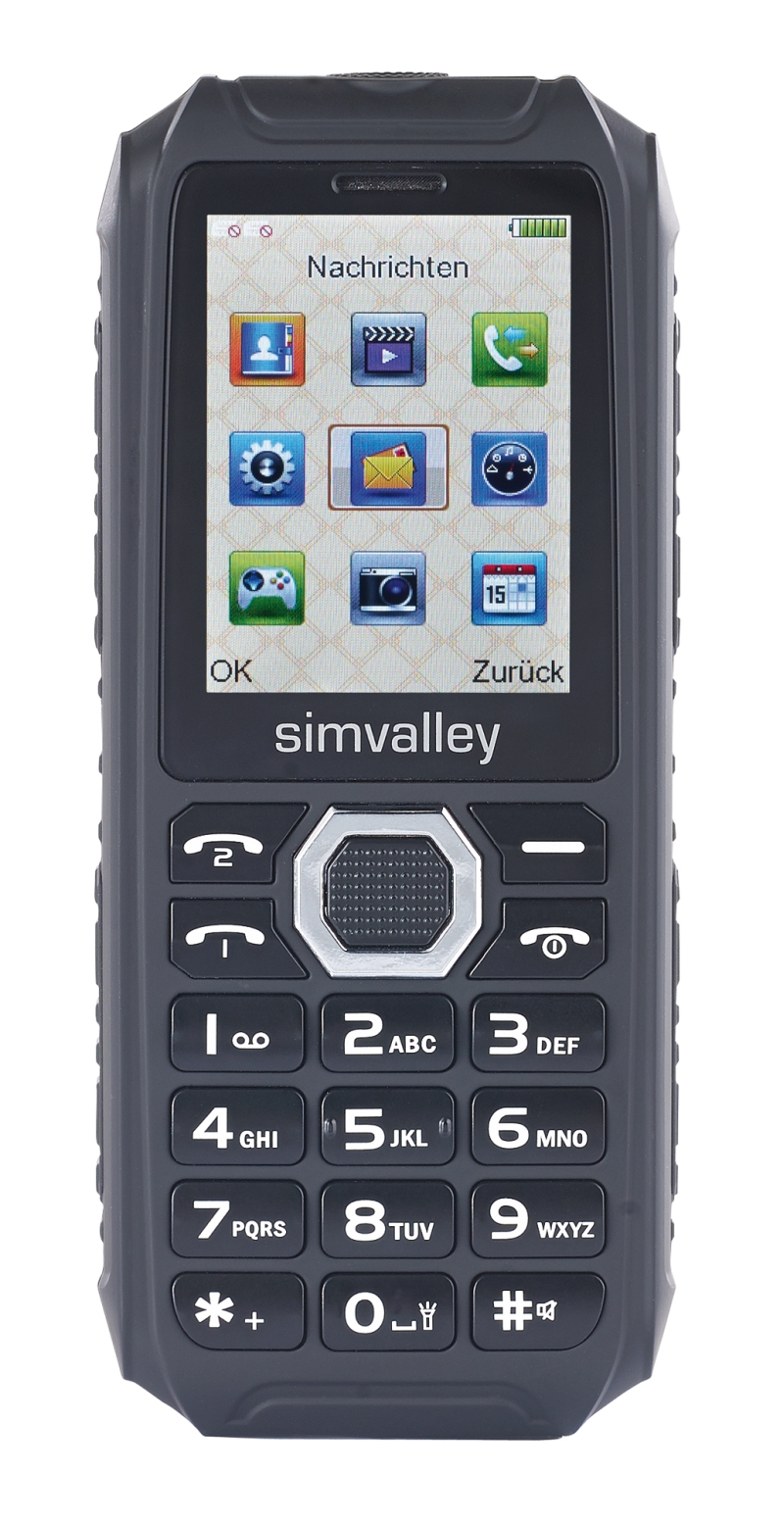 simvalley MOBILE Outdoor-Dual-SIM-Handy mit Powerbank-Akku (4.400 mAh), IP67, wwww.pearl.de simvalley MOBILE Outdoor-Dual-SIM-Handy mit Powerbank-Akku (4.400 mAh), IP67, wwww.pearl.de