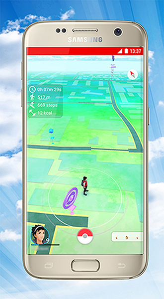 PokeFit zeigt deine persönliche Fitnessstatistik als kleines semitransparentes Overlay. PokeFit zeigt deine persönliche Fitnessstatistik als kleines semitransparentes Overlay.