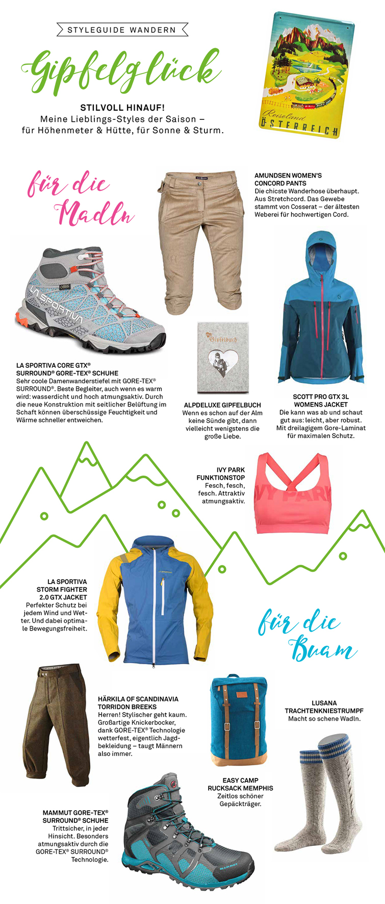 Der GORE-TEX®Styleguide für die Berg-Saison Der GORE-TEX®Styleguide für die Berg-Saison