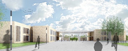 Der Neubau der Integrierten Gesamtschule Nienburg. Bild: Landkreis Nienburg/Weser Der Neubau der Integrierten Gesamtschule Nienburg. Bild: Landkreis Nienburg/Weser