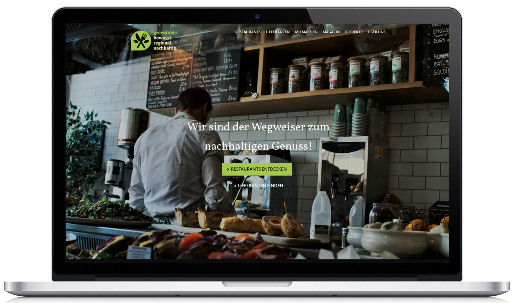Screenshot greentable.de Screenshot greentable.de
