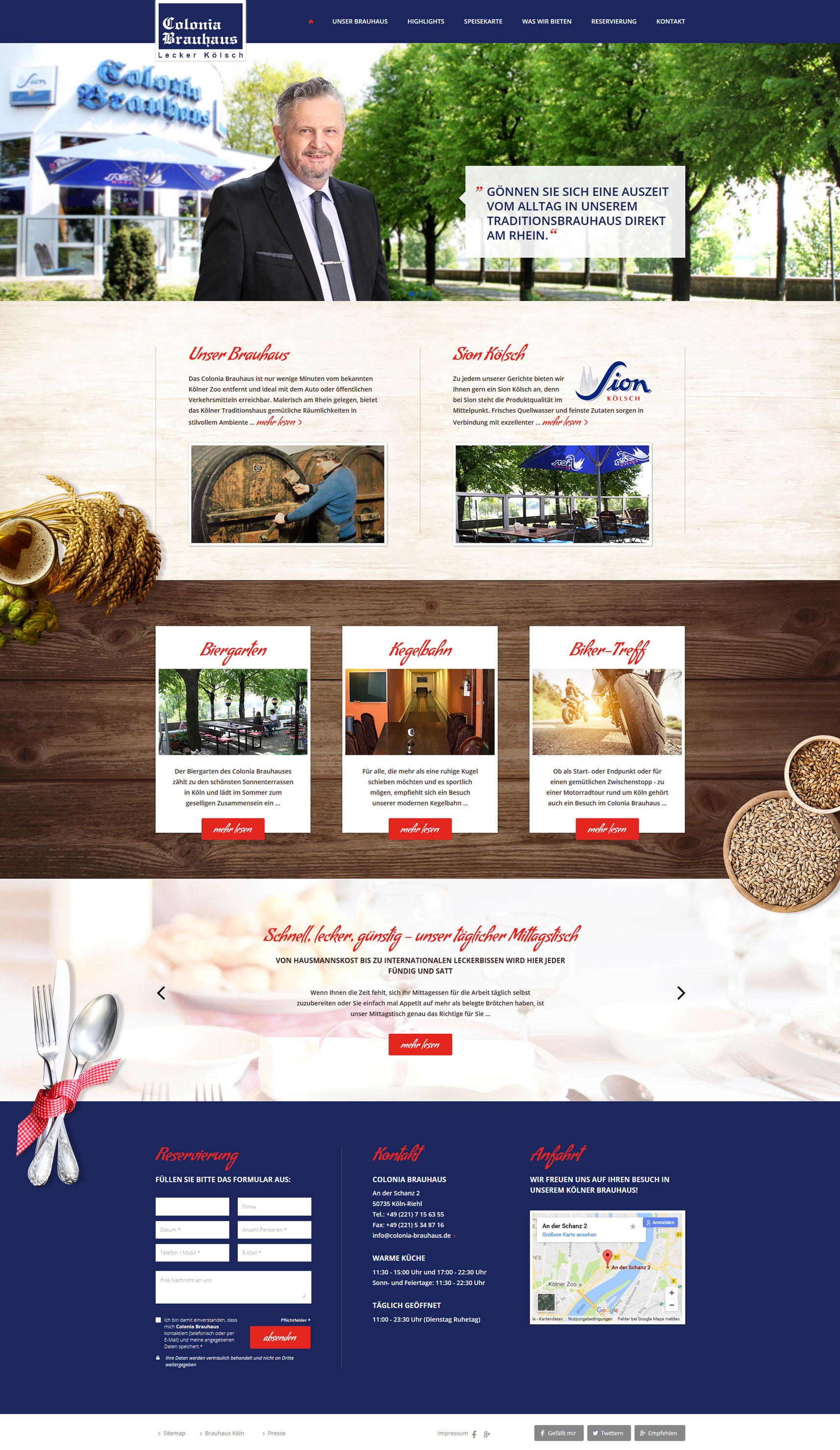 Modern, benutzerfreundlich, mobilfähig - die neue Homepage des Colonia Brauhauses macht Appetit auf Modern, benutzerfreundlich, mobilfähig - die neue Homepage des Colonia Brauhauses macht Appetit auf