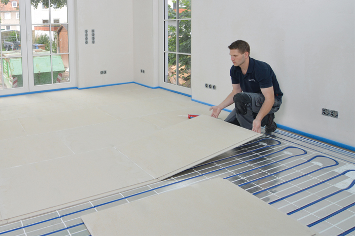 Montage CompactFloor PRO 12 auf Fußbodenheizung Montage CompactFloor PRO 12 auf Fußbodenheizung