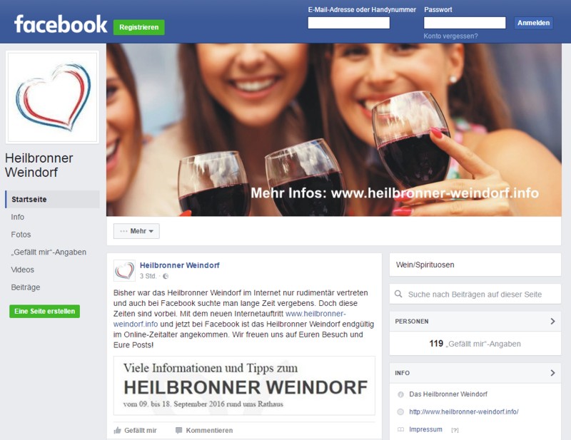 Jetzt auch bei Facebook: Das Weindorf Heilbronn Jetzt auch bei Facebook: Das Weindorf Heilbronn