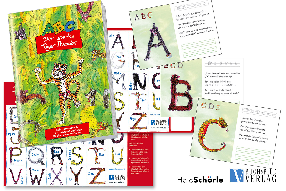Lesen und schreiben lernen mit Tierzeichnungen mit Versen und Geschichten