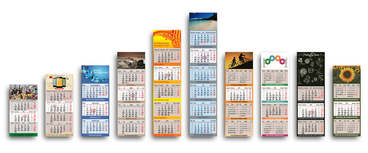Mehrsprachige Monatskalender von PRINTAS Kalenderverlag
