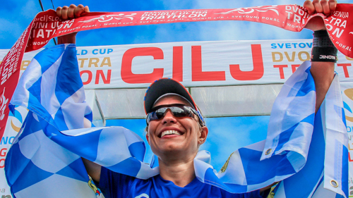 Mareile Hertel (Rosenheim, 33) gewinnt IUTA Triathlon World Cup 2016 mit neuem Streckenrekord. Foto: