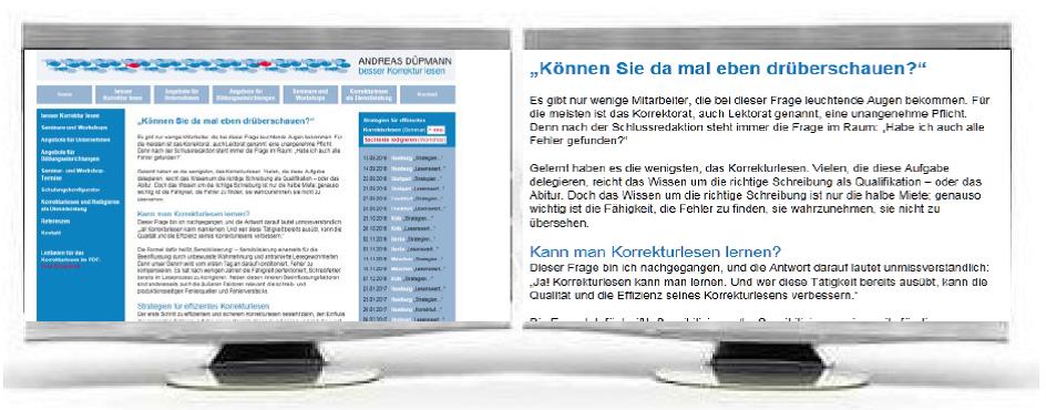 Zwei Bildschirme erleichtern das Korrekturlesen im PDF.