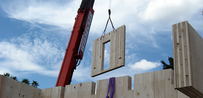 Massivholzmauer von inholz Massivholzmauer von inholz
