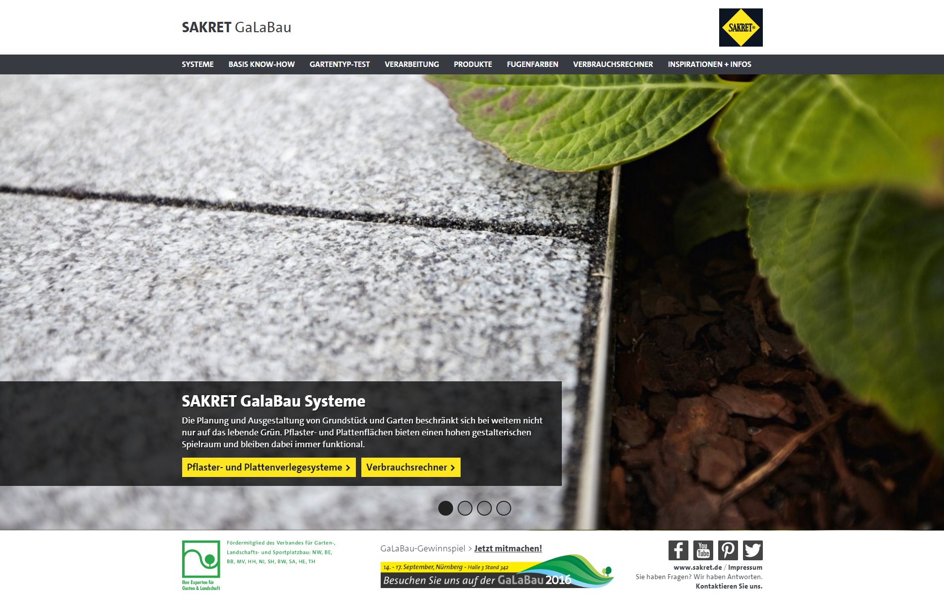 Mehr Service für Garten- und Landschaftsbauer von SAKRETmit der neue Website für den GaLaBau-Profi (