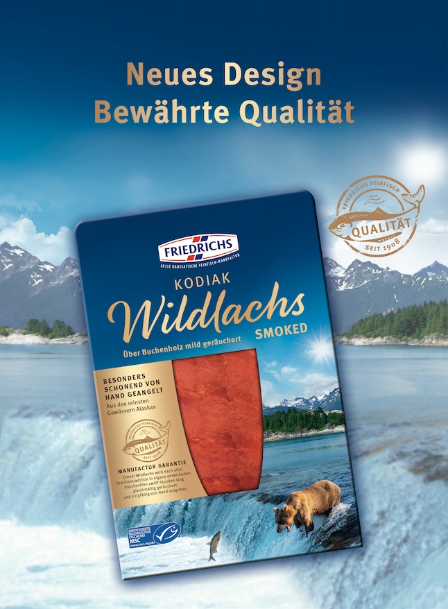 Gold-Standard für Lachs und Co! FRIEDRICHS Feinfisch-Spezialitäten in neuer Verpackung Gold-Standard für Lachs und Co! FRIEDRICHS Feinfisch-Spezialitäten in neuer Verpackung