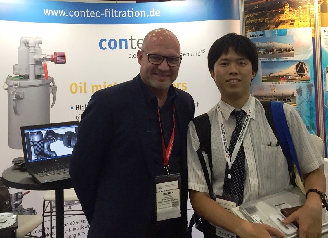 Jochen Lehmkuhl, Geschäftsführer contec GmbH mit Herrn Shibauchi, Mitsubishi Heavy Industries Ltd., 
