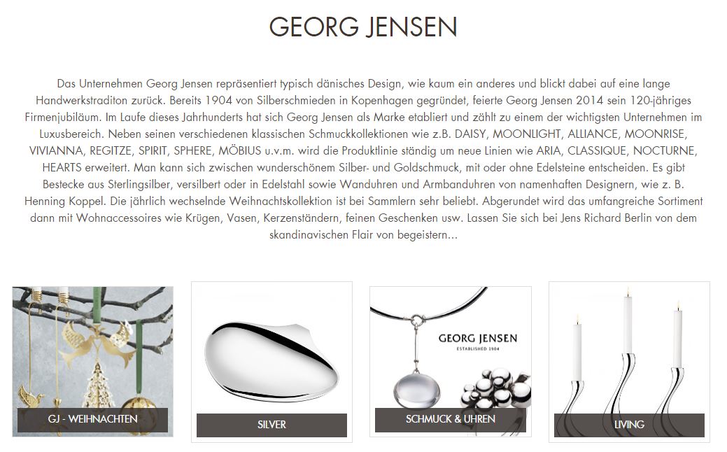 Georg Jensen, Online Shop, Georg Jensen, Online Shop,