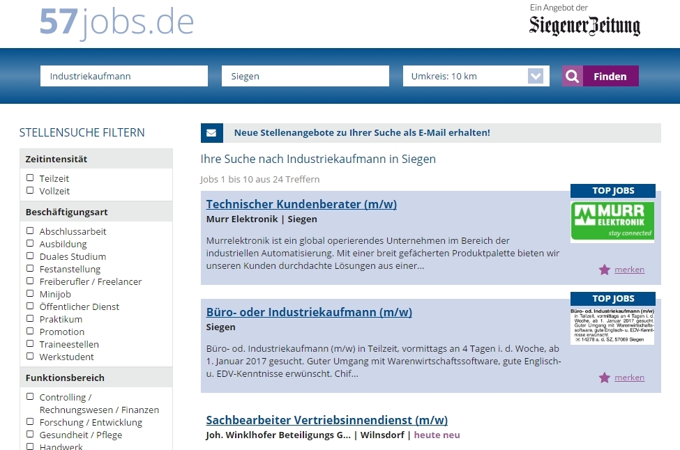 Wer Karriere in Südwestfalen machen möchte, wird im neuen Jobportal www.57jobs.de schnell fündig. (B