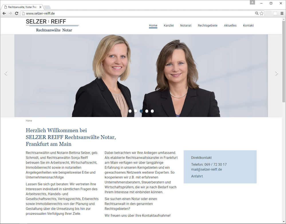 SELZER REIFF Rechtsanwälte Notar: neue Homepage unter neuer Internetadresse SELZER REIFF Rechtsanwälte Notar: neue Homepage unter neuer Internetadresse