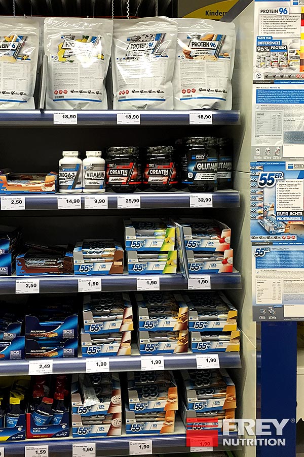 FREY Nutrition® nun auch in ausgewählten EDEKA Supermärkten zu haben.