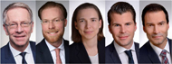 von links nach rechts Peter Starke, Daniel Milkus, Chiara Aengevelt, Mark Aengevelt, Oliver Lederer