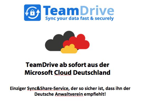 TeamDrive in der Microsoft Cloud Deutschland