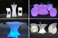 LED-Sitzgruppen, Barhocker, Tische