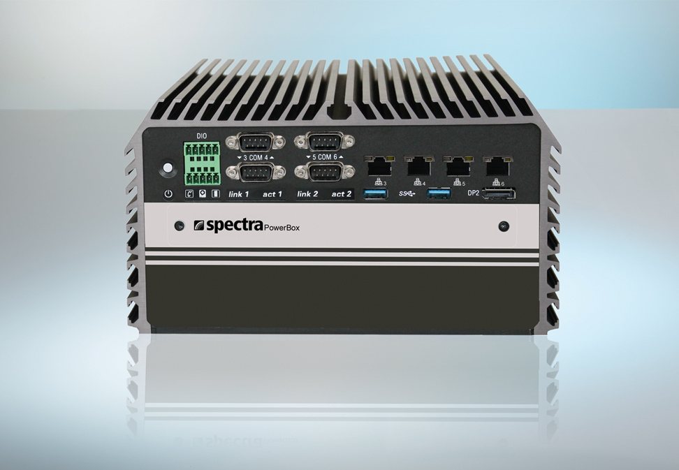 Anspruch an Industrielle PC-Systeme. Die Spectra PowerBox 3294 umgebungsresistent und flexibel Anspruch an Industrielle PC-Systeme. Die Spectra PowerBox 3294 umgebungsresistent und flexibel
