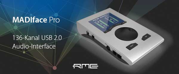 Mit dem MADIface Pro stellt RME ein kompaktes Audio-Interface mit MADI-Port vor. Mit dem MADIface Pro stellt RME ein kompaktes Audio-Interface mit MADI-Port vor.