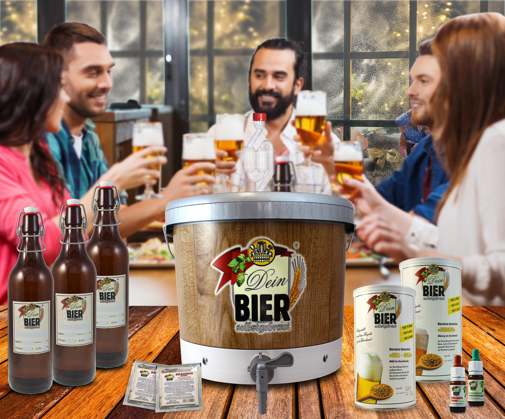 Biergenußmit selbstgebrautem Craft-Bier, die trendige Geschenkidee. Biergenußmit selbstgebrautem Craft-Bier, die trendige Geschenkidee.