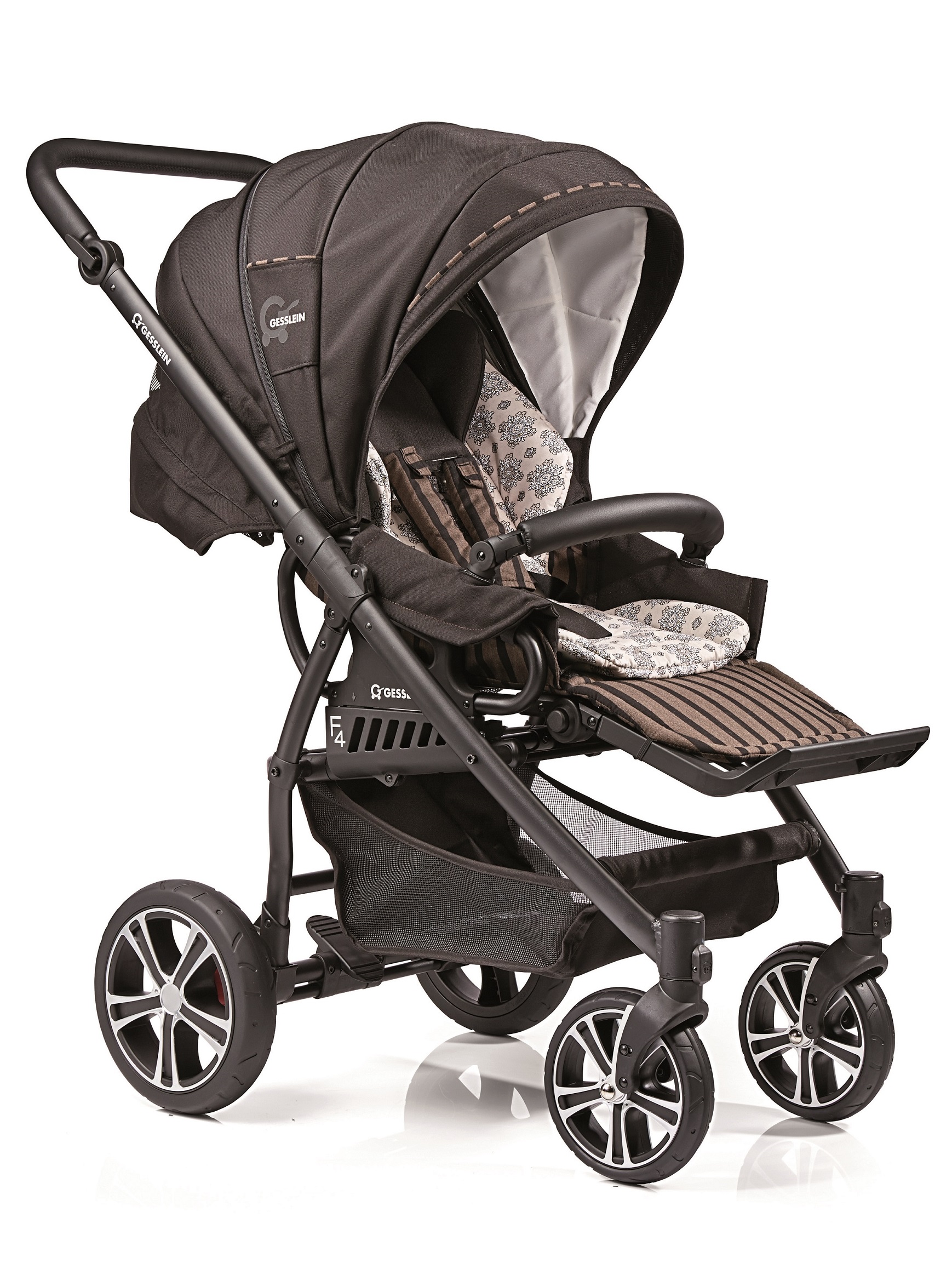 Der beliebte GESSLEIN-Kinderwagen F4 Air+ präsentiert sich 2017 in eleganten Erdtönen.