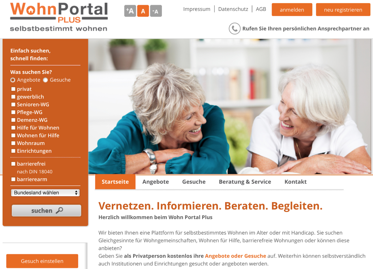 Zielgruppengenaue Werbung ohne Streuverluste für Altenheime und Pflegeheime auf WohnPortal Plus Zielgruppengenaue Werbung ohne Streuverluste für Altenheime und Pflegeheime auf WohnPortal Plus