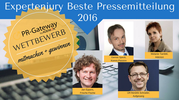 Jury #BestePM2016 (v.l.n.r.): Gernot Speck, Jan Eppers, Melanie Tamblé, Ulf-Hendrik Schrader Jury #BestePM2016 (v.l.n.r.): Gernot Speck, Jan Eppers, Melanie Tamblé, Ulf-Hendrik Schrader