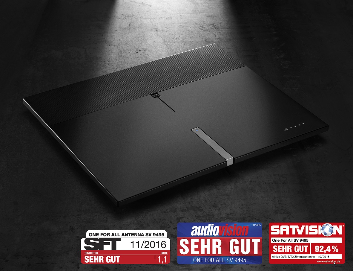 Die SV 9495 von One For All erhielt in Tests von Fachmagazinen drei Mal die Bestnote 