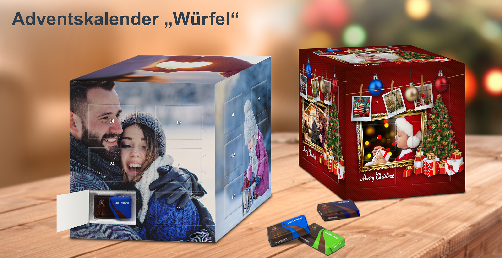 Einzigartig! Adventskalender-Fotowürfel